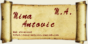 Mina Antović vizit kartica